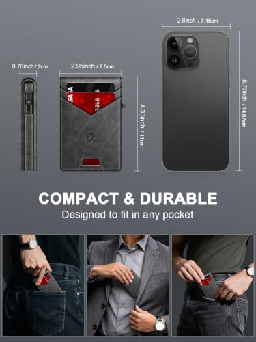 Image of Wallet for Men RFID Blocking Minimalist Card Holder Wallet for 12-14 Cards