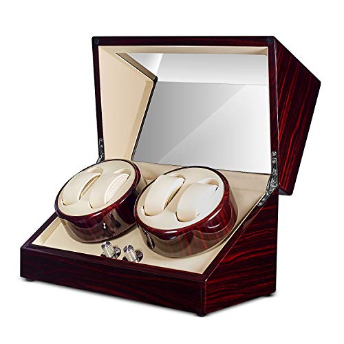JQUEEN Automatic Quad Watch Winder with Double Quiet Mabuchi Motors