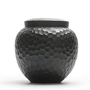 Crematie-Urn Decoratieve Urnen Zwarte Begrafenisas Opslagtank Keramisch Materiaal Afgedicht Tegen Vocht Huishoudelijke Dubbellaagse Schroefdop Strak