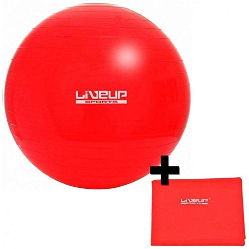 KIT PILATES YOGA BOLA 45CM PREMIUM + FAIXA ELÁSTICA LEVE - LIVEUP