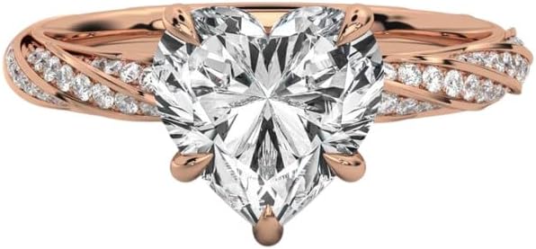 1CT-5CT Moissanite Engagement Ring For Women Twist Engagement Ring in 10K/14K/18K White gold And 925 Sterling Silver Wedding & Proposal Jewelry