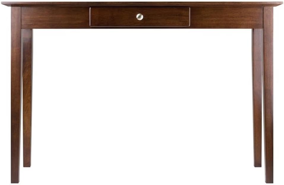 Pemberly Row Transitional Solid Wood Console Table, Walnut Finish, 44" W x 15.98" D x 29" H, 1 Drawer Storage, Shaker Style Entryway Table for Home Display and Storage