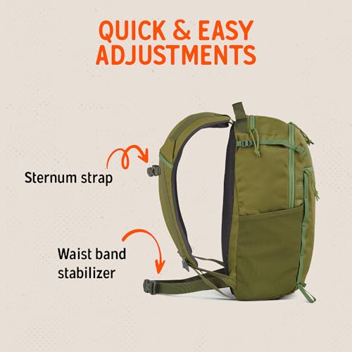 Image of Kelty Asher Backpack, Daypack to Multi-Day Backpacking Capacity, Hiking, Lightweight Travel Pack, Internal Frame (18L Moss)