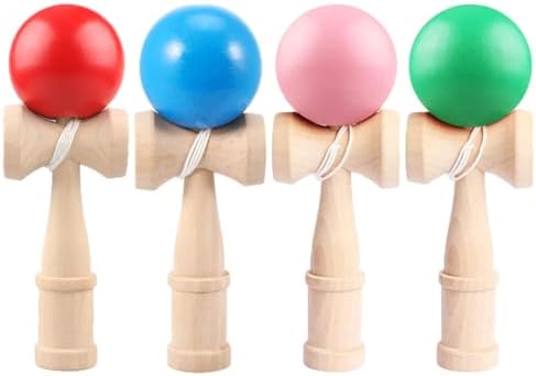 Amazon | Heculos けん玉 4個セット （赤、青い、ピンク、緑） 剣玉 木製 けん玉教室 練習用 競技用 kendama ...