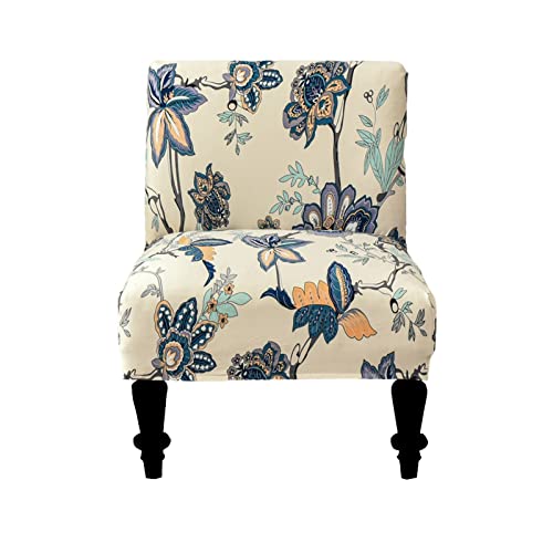 Image of Eco-Ancheng Armless Chair Slipcover Removable Armless Accent Chairs Covers Washable Armless Slipper Chair Slipcover Printed Armless Chair Furniture Protector Covers for Living Dining Room Hotel
