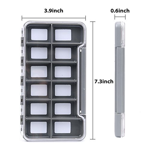 Maxcatch Super Slim Magnetic Back Waterproof Fly Fishing Box: 6, 12, Or 18 Compartments(Hb98B (12 Compartments)) #TOP1