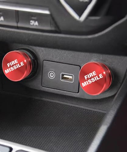 Image of bylikeho Cigarette Lighter Plug Cover,Aluminum Cigarette Lighter Plug Plug,Car Accessories Button Decorations Plug,Fits Most Automotive Vehicles Boats with Standard 12 Volt Power Source (Red /Fire)