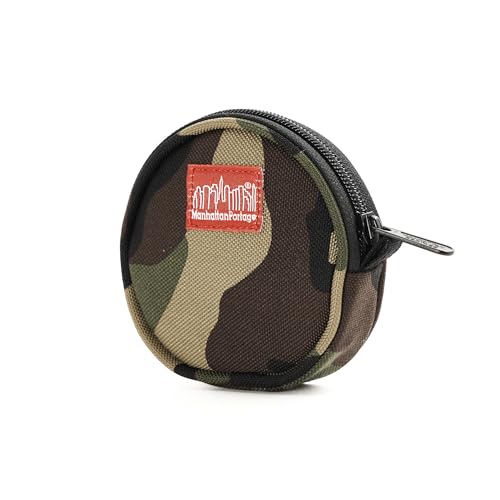 Ellington Circle Coin Purse Compact Wallet with Zipper Closure & Carabiner Loop 1000D Cordura Travel & EDC Organizer (Camouflage)