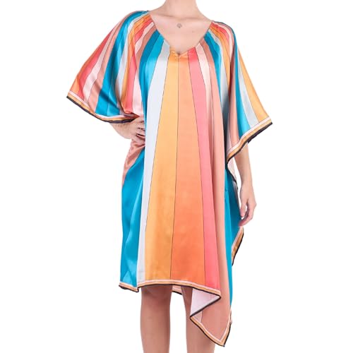Image of One Size Boho Kaftan Maxi Dress for Women - Ultra-Lightweight 100% Polyester - Effortless Fit S-3XL