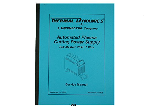 Thermal Dynamics Pakmaster 75XL Plasma Cutter Operating Manual