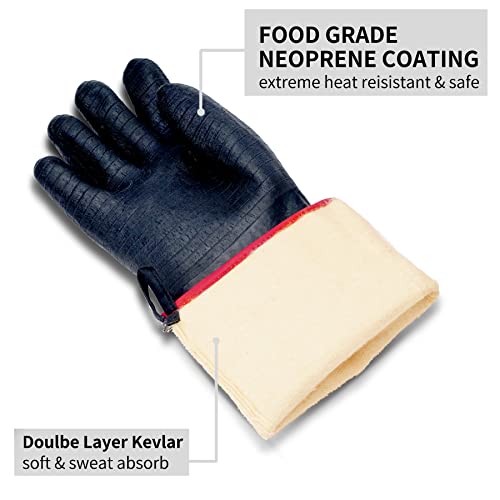 Bbq Grill Gloves/Oven Mitts Heat Resistant - 18 Inch 1472℉ Barbecue Gloves Heat Proof For Men & Women - Smoker Gloves For Grilling - Waterproof/Fireproof/Oil Resistant #TOP3