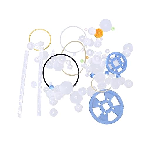 ORFOFE DIY Mechanical Model Gear Bag 80pcs Plastic Gear Assortment Set Robot Parts Kit