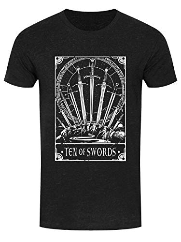 Deadly Tarot Men's Ten of Swords Heather Black Denim T-Shirt