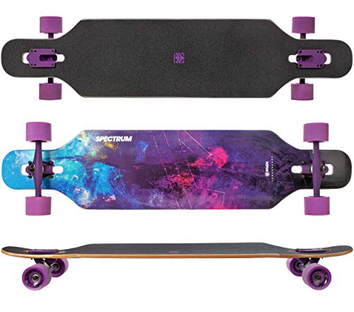 RAVEN Longboard Skateboard für Kinder Erwachsene Jungen Mädchen | Aluminium Trucks | PU Räder | ABEC-9 Chrome Kugellager | (Spectrum)