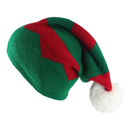 [Wesleyyy] クリスマス ビーニー ハット - 女性用かわいいサンタフェスティブ ハット,屋外 寒冷地 アクセサリー 男女兼用 色とりどりのニットデザイン イブ イベント 集会向け
