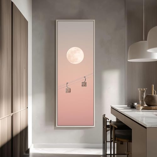 Toile téléphérique lune rose pour créer une ambiance zen chez soi