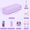 innoAura Switch 2 Case 14-in-1 Bundle for NS Switch 2 (2025), with Carrying Case, Protective Cover, Thumb Grips, Screen Protector, Cute Pendant and Sticker, Purple