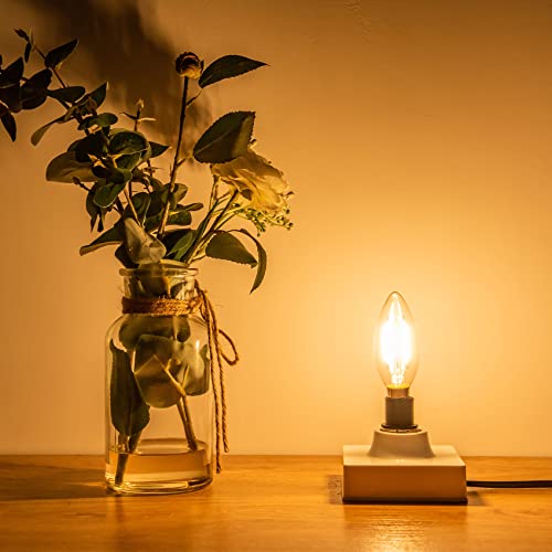 Beonllay E14 European Base LED Candelabra Light Bulbs 25W Equivalent, 110V 2700K Warm White E14 Led Bulbs 2W 250LM for Turkish Lamp, European Chandeliers, European Pendant, 6 Pack