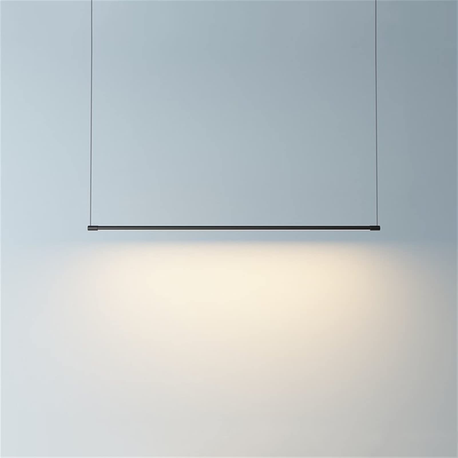 Lampe suspension LED linéaire minimaliste noire pour salle à manger et bureau moderne
