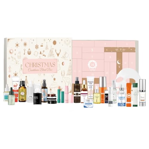livre Calendrier De L'Avent De Noël Pour Soins De La Peau | 24 Jours de Produits Hydratants pour le Visage - Kit de Soin Visage pour Rituel Quotidien de Beauté Femme | Explorateurs De