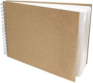Artway Flat White Recycled Multimedia / Mixed Media Sketchbook - 250gsm - A4 Landscape - 30 Pages/60 Sides, Brown
