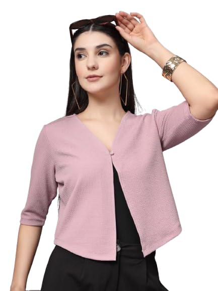 style quotient Women Black Solid Knit Shrug-picture-29
