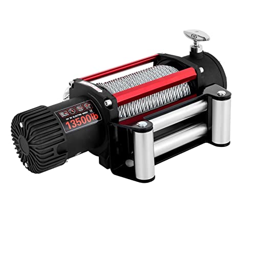 Cabrestante eléctrico de 12V, cabrestante de remolque de 6125kg con cuerda de acero de 24m for cabrestante eléctrico for aficionados for camiones Fácil y cómodo de operar (Color : 1500W with control