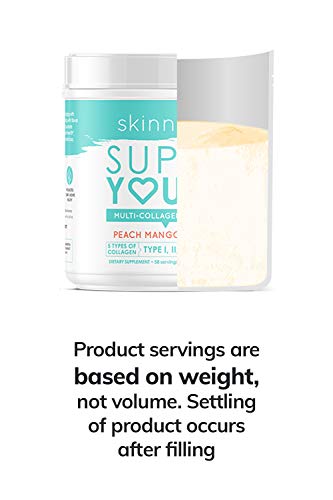SkinnyFit Super Youth Multi-Collagen Peptide Powder Peach Mango Flavor, Hair, Skin, Nail,