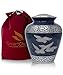 SmartChoice Cremation Urn for Human Ashes - Beautiful Wings of Freedom Funeral Urn Adult Urn for Ashes (Blue)