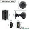 EAI Beehive Reeded Black Door Knob Set | 4 Pairs of Matt Black Mortice Knobs (55mm), Latch (76mm) & Hinges (76mm) for Internal Doors #2