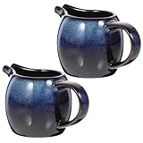 Poignée et bec pratiques : conçu avec une poignée et un bec pour verser facilement et précisément les sauces ou , saucière en céramique, tasses à lait en céramique