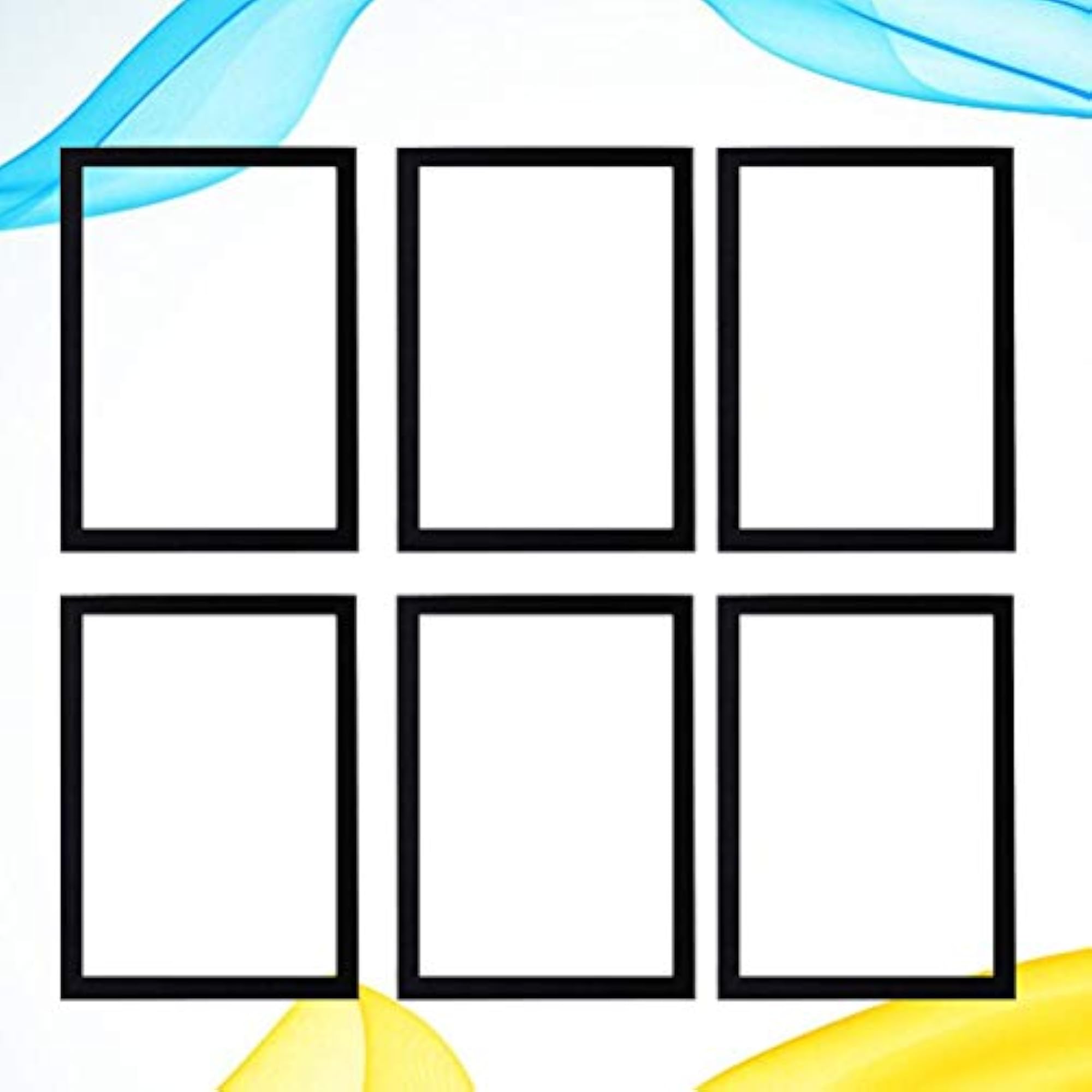 6pcs Simple Wooden Photo Frames for Wall Display