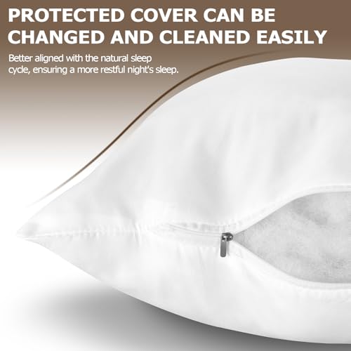 Image of 40 Pcs Queen Size Pillows, 30 x 20 Inch Bulk Hotel Standard Bed Pillows for Back, Stomach & Side Sleepers, Soft Support Sleeping Pillows, Machine Washable, White