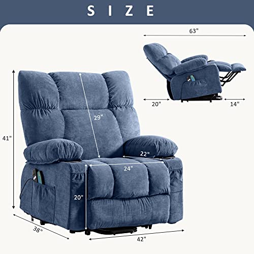 Bosmiller Power Lift Recliner Chairs Modern Power Lift Chair With Heat And Massage Lift Chair Recliners For Elderly Recliner Sofa With 2 Side Pocket, Usb Port Remote Control, Adjustable Furniture #TOP5
