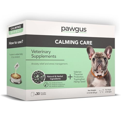 Pawgus Calming Care Supplement for Dogs Canine 30 Sachets - Anxiety Relief and Stress Management, Relaxation Support, Emotional Stability, Sleep Quality Support, Long-Lasting Freshness