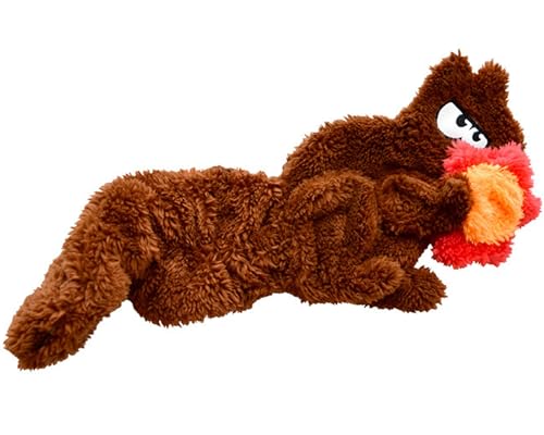 Cycle Dog Duraplush Small Sitting Squirrel : Sqeakerless Eco-Friendly and Durable Toy for Dogs | Perfect for Fetch and Tug-of-War Play | Made in USA