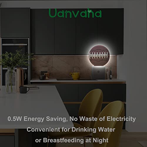 Image of Night Lights Plug into Wall American Football Laces Close Up Night Light Dusk to Dawn Sensor LED Lighting for Bedroom Bathroom Living Room, 0.5W Sleep Friendly