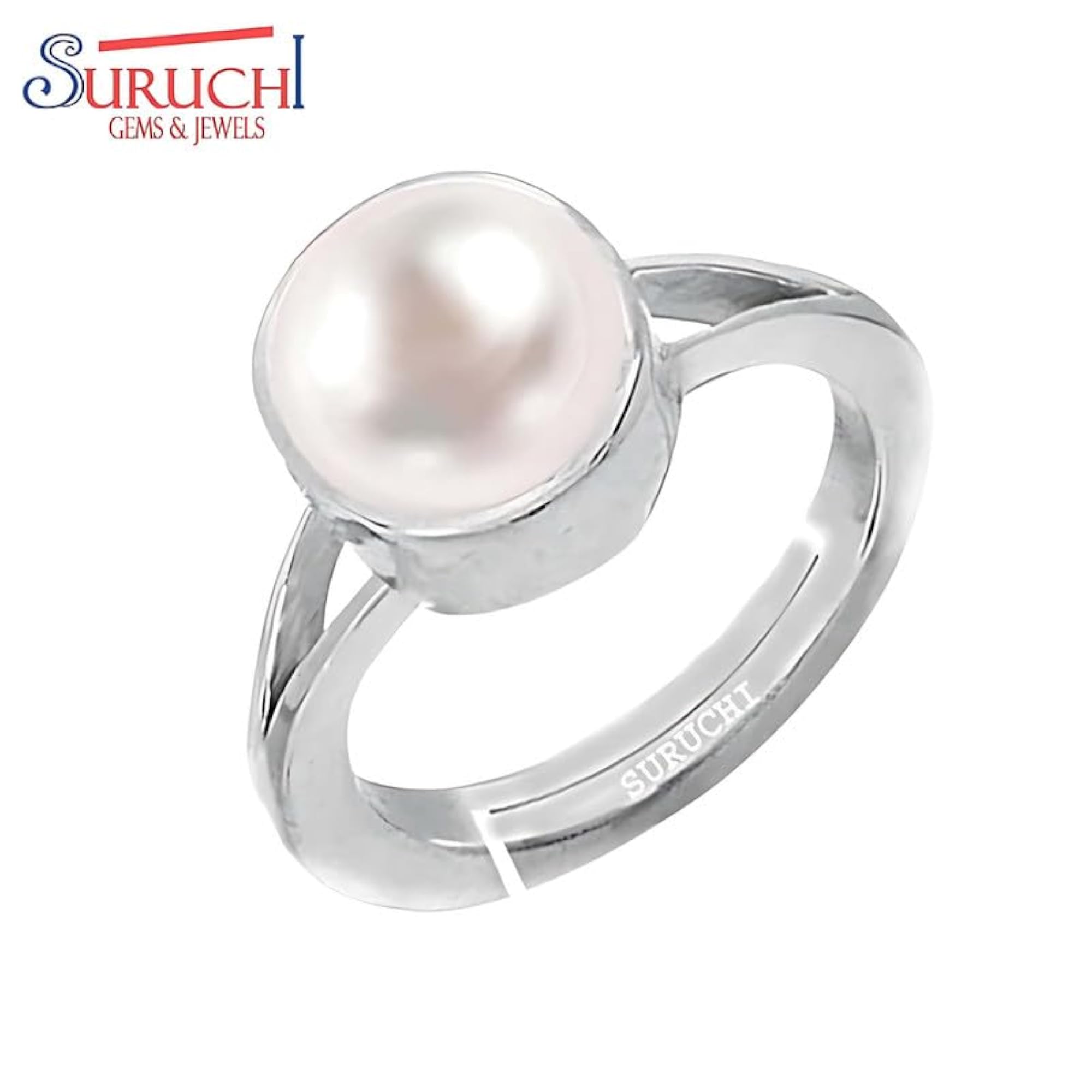 Women's 925 Sterling Silver Pearl Adjustable Ring, Astrological Gemstone