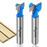 Flytuo Keyhole Router Bits Set 1/4 Inch Shank, 2PCS Carbide T-Slot Router Bit with 3/8 & 1/2 Inch...