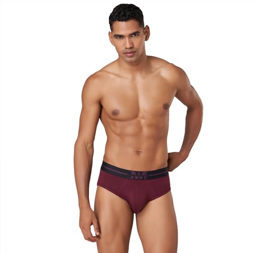 Macroman M-Series MW Signature Collection by Rohit Bal Premium Modal, Spandex Mens Briefs Windsor Wine Small MMS8511
