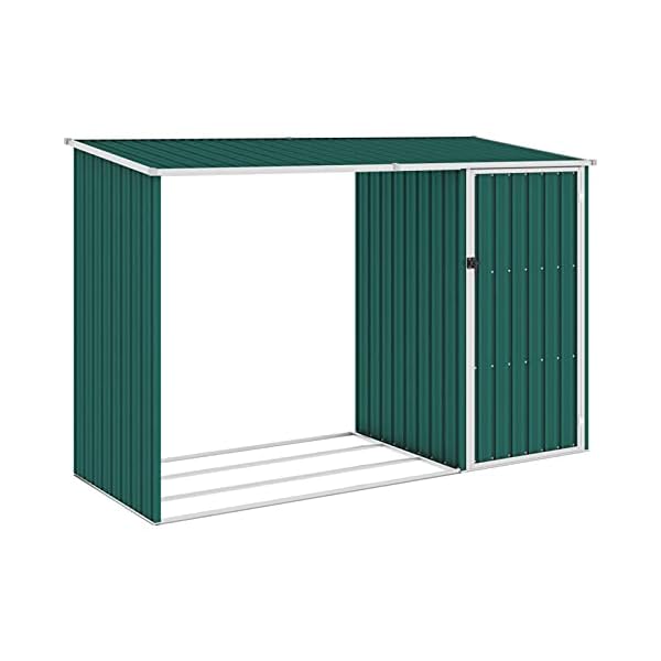 Festnight 2-in-1 Gartenschuppen Kaminholzregal Gerätehaus Metallgerätehaus Lagerschuppen Fahradbox Fahrradgarage Metall…