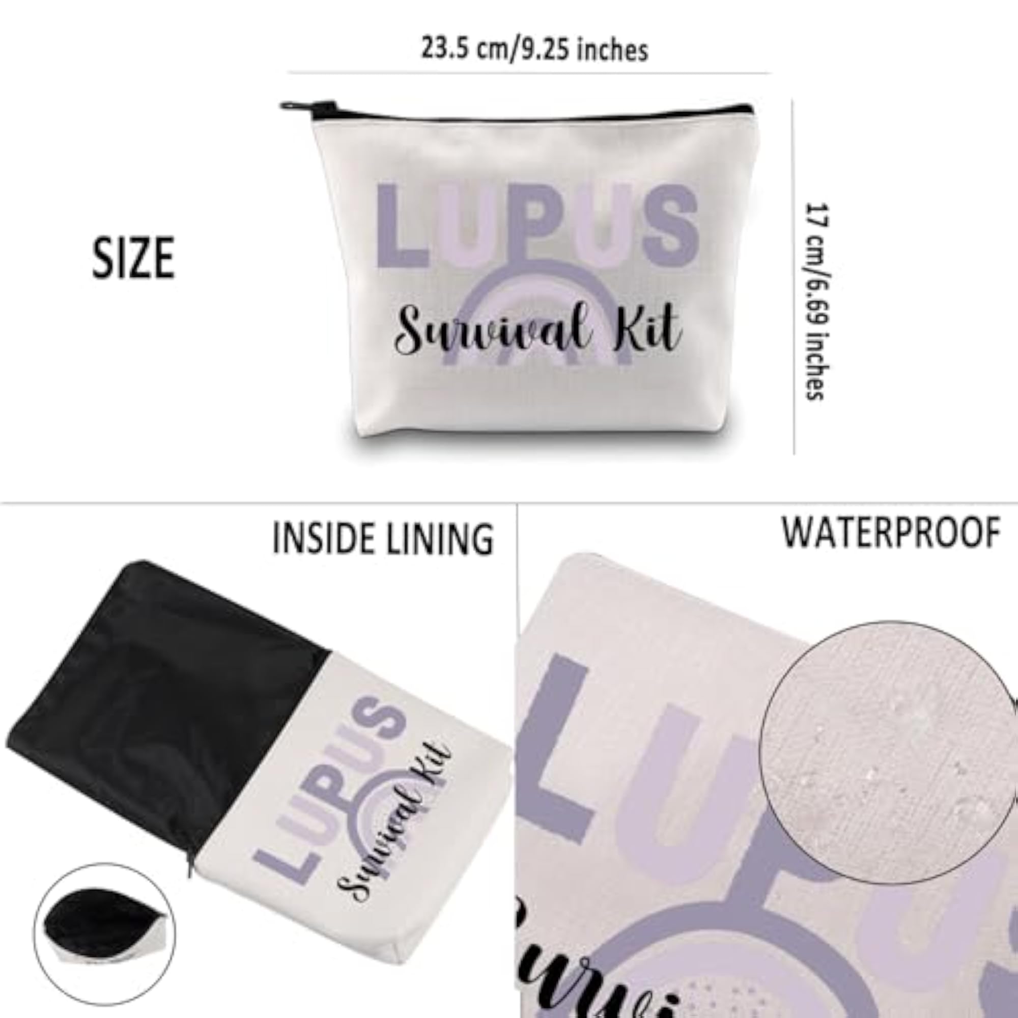 Lupus Awareness Makeup Bag, Gift for Chronic Illness Warriors