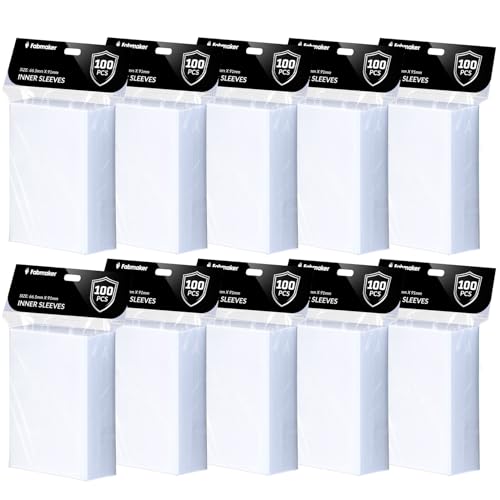 1000 Pack Inner Card Sleeves, Premium Clear Inner Sleeves for Double-Sleeving, Protect All Your