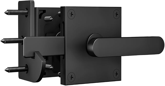Double Side Gate Latch, Heavy Duty Right Swinging Door Latch Gate Hardware for Outdoor Fence, Wooden Gates, Pool Gate, Garden