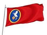 ➤ Tamaño: 90 x 152 cm (3 x 5 pies), asta no incluida. Esta bandera es hermosa y elegante, ideal para decoración de interiores y exteriores. Es lo suficientemente grande como para ondear con el viento y atraer la atención de la gente.