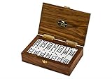 Alex Cramer The Nines Double-9 Domino Set. American-Made Solid Walnut Case Holds Our 55-Piece Set of Dominoes (Domino Set)