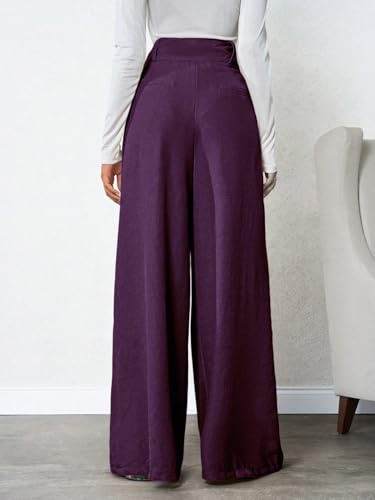 Image of KOTTY Women's Solid|Button|Wide Leg Style|High Rise|Office wear Pant
