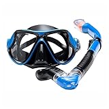 HSSYHGDS Máscaras de Buceo Máscara de Buceo Gafas de Asfixia Anti-Agua para Adultos Snorkel Completamente seco Juego de 2 Piezas de Gafas de natación Selladas de Silicona