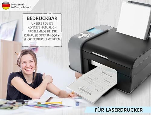 20 Blatt Overheadfolie PEMIUM - DIN A4 transparent - Für LASERdrucker, Kopierer - OHP Folien extra dick - Hochwertige Druck- und Projektions-Qualität - MADE IN GERMANY