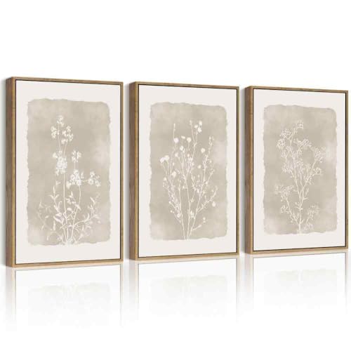 Drsoum Botanical Flower Wall Art Framed Vintage Floral Wall Prints